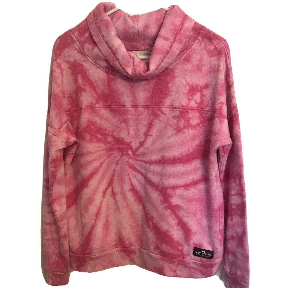 Simply Southern Women's Sweatshirt Size M Medium Tie Dye Mock Neck Pullover